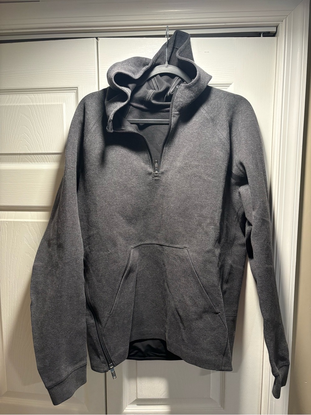 Men's Gray Half-Zip Hoodie Sweater